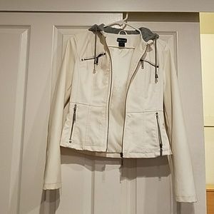 Wet Seal White Faux Leather Jacket